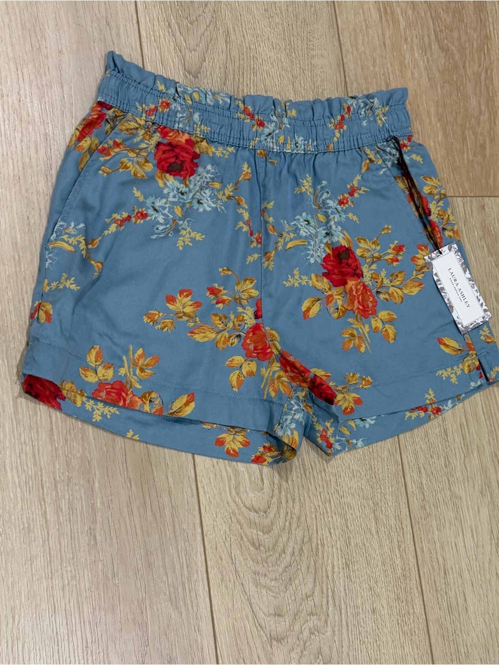 Laura Ashley Blue Floral High-Waist Women's Shorts